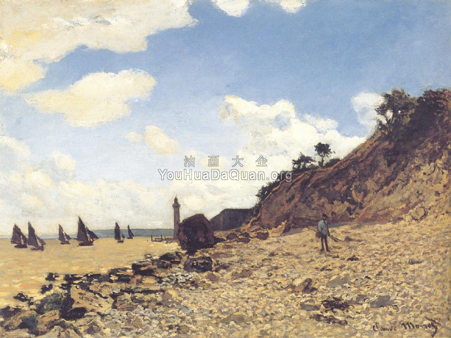 Beach at Honlfeux - 克劳德·莫奈